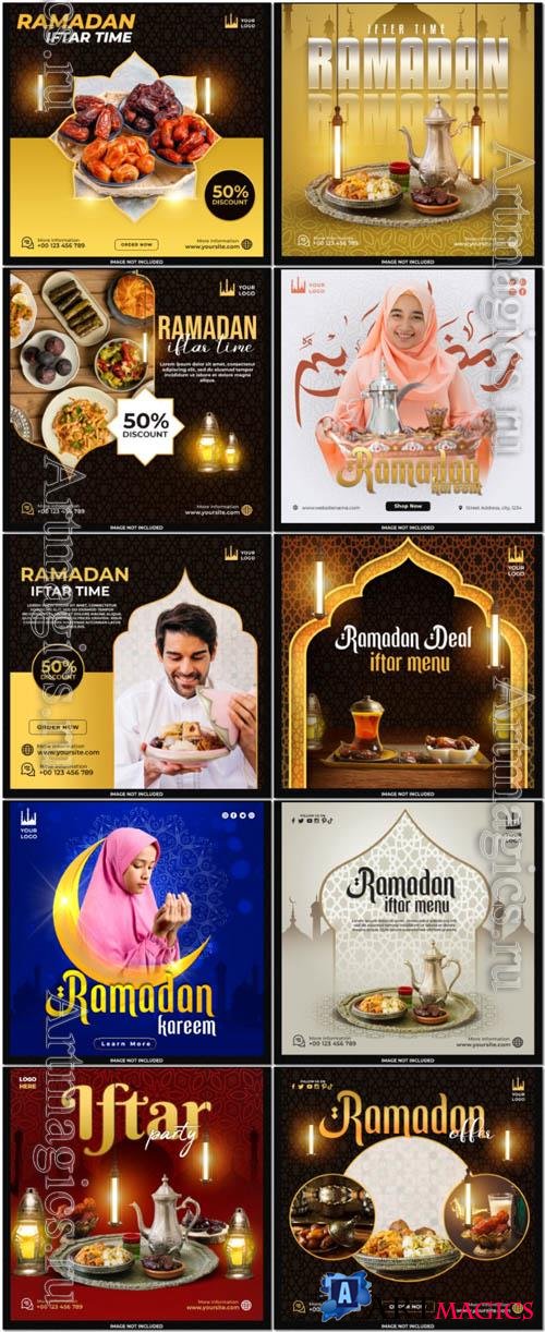 Ramadan kareem social media post psd template design 