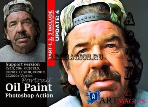 Portrait Oil Painting Action - 3891343