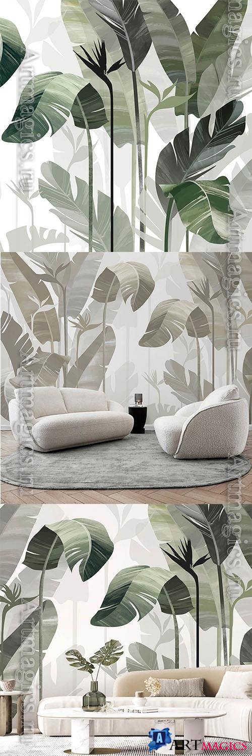 Tropical royal strelitzia - Wallpaper for interior
