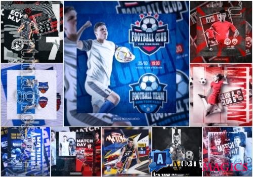 10 PSD soccer, american football, basketball club social media banner [PSD]