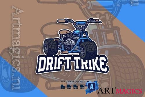Drift Trike Bike Illustration Logo