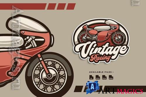 Vintage Racing Motorcycle Automotive logo