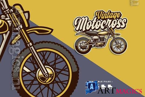 Vintage Motocross Motorcycle Automotive logo