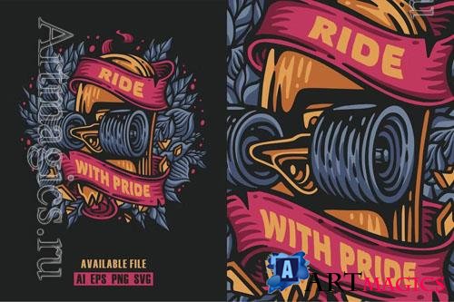 Ride With Pride Vector Illustration
