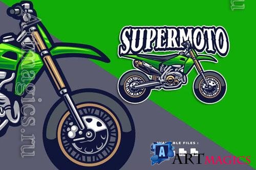 Supermoto Motorcycle Automotive logo design