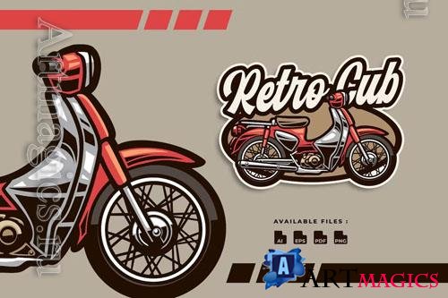 Retro Cub Motorcycle Automotive logo design