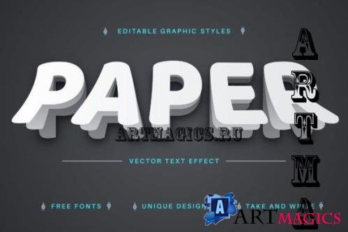 Paper Sticker - Editable Text Effect, Font Style - 2519388