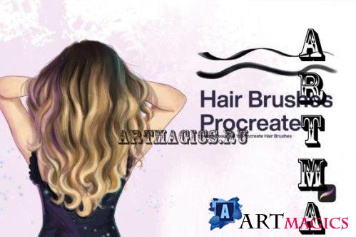 10 Hair Brushes Procreate - 13481492