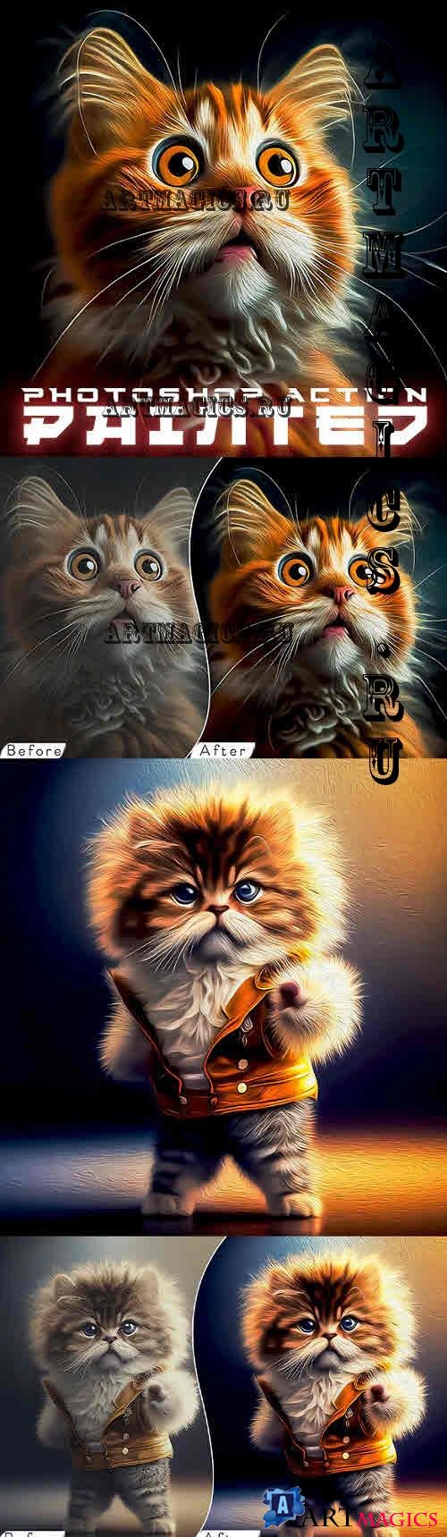 PRO Painted Painting Photoshop Action - 44534405