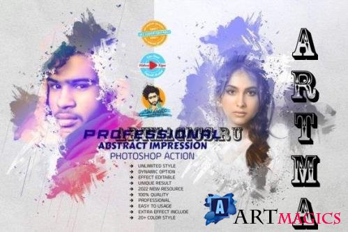 Abstract Impression Photoshop Action - 7180546