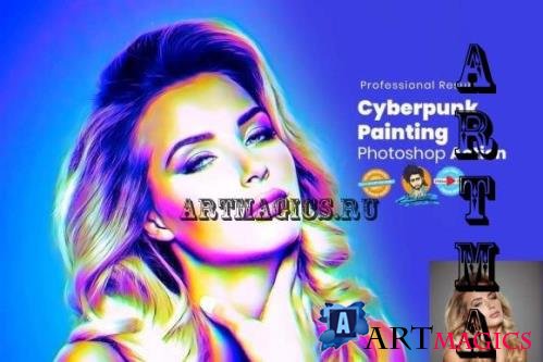 Cyberpunk Painting Photoshop Action - 7489512