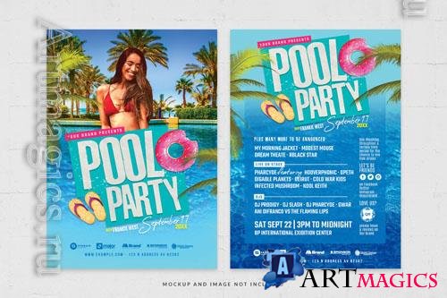 PSD splash pool party poolside event flyer template