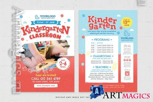 PSD kindergarten nursery and childcare flyer template