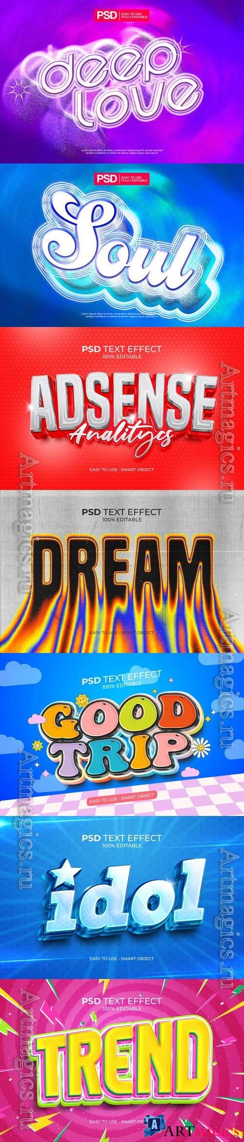 Psd style text effect editable set vol 414