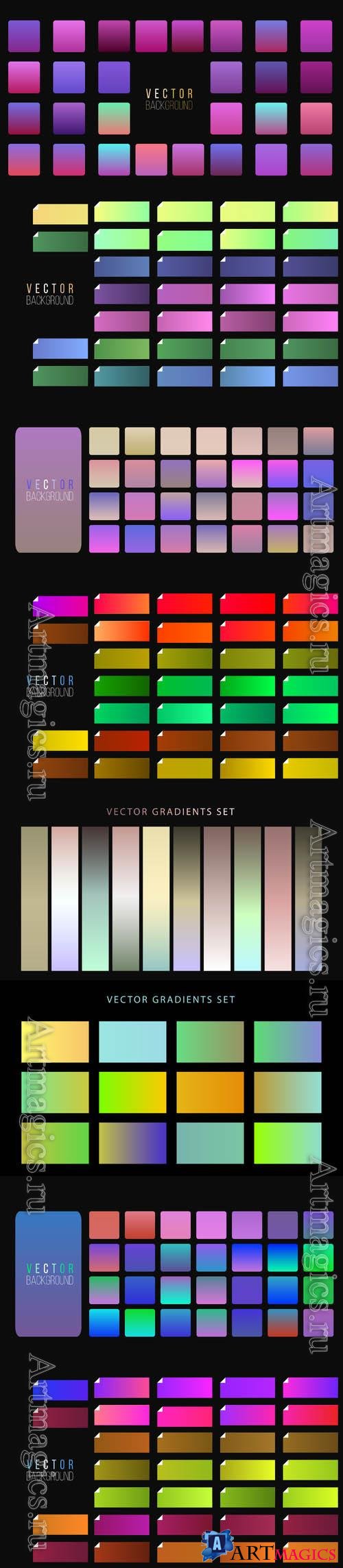 Colorful gradients vector big set