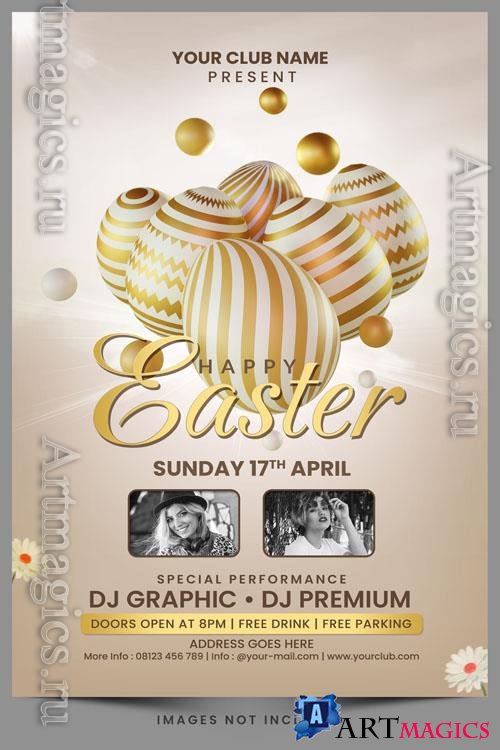 PSD easter day egg celebration for social media post flyer invitation