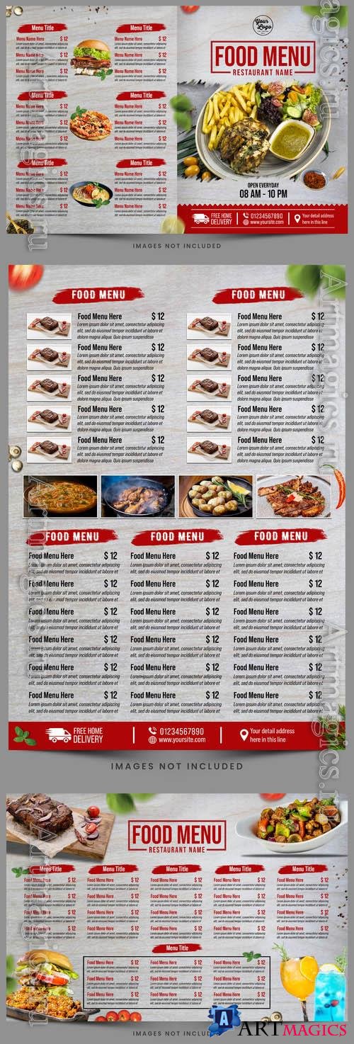 Restaurant food menu psd flyer template