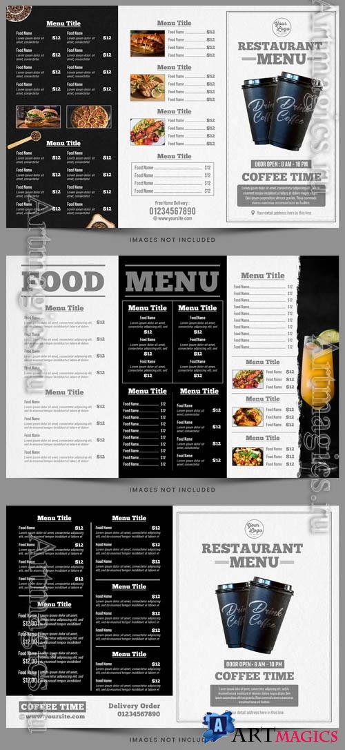 Coffee time restaurant menu psd flyer