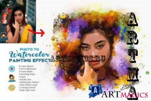 Photo to Watercolor Painting Effect - 6977252