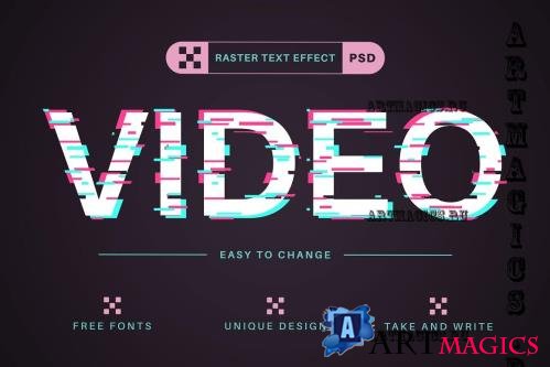 Video Glitch - Editable Text Effect - 13486666