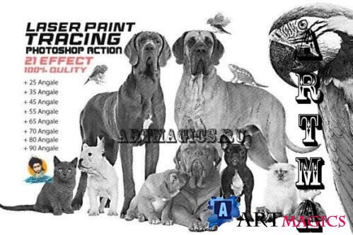 Laser Paint line art Vector Tracing - 7213177