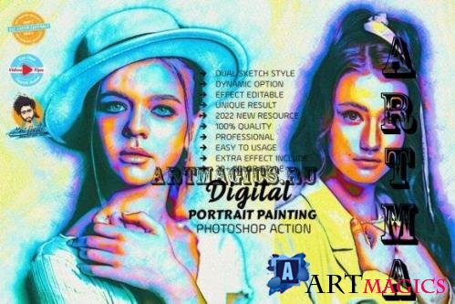 Digital Portrait Painting Effect - 7225706