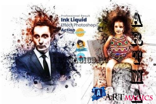 Ink Liquid Effect Photoshop Action - 7351688