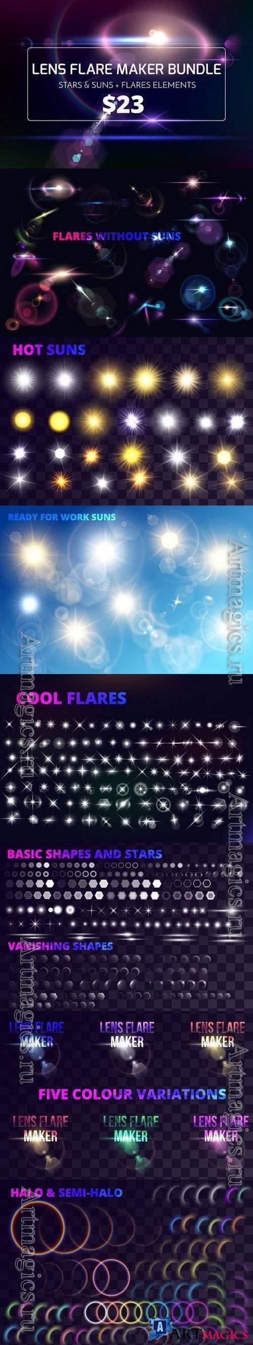 Lens flare maker bundle stars suns 782822
