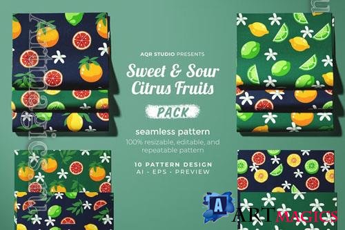 Sweet and Sour Citrus - Seamless Pattern 
