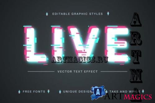 Live Glitch - Editable Text Effect - 14497123
