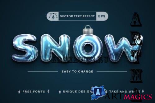 Snow - Editable Text Effect - 14500159