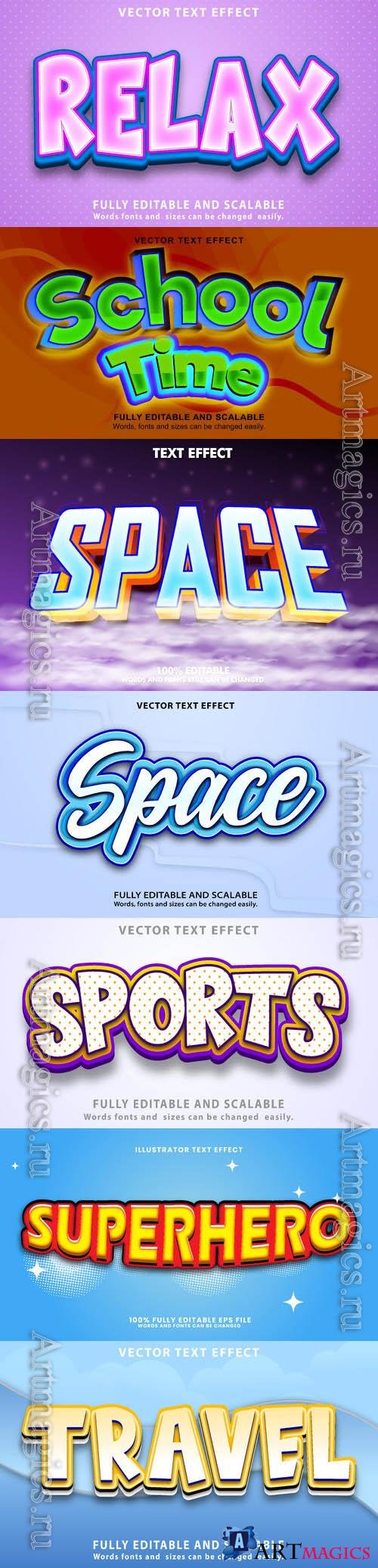Vector 3d text editable, text effect font vol 173