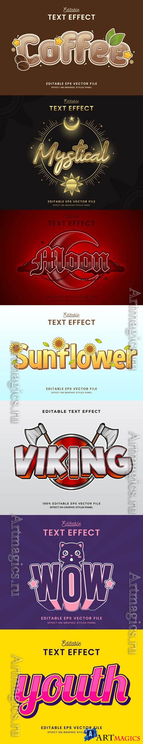 Vector 3d text editable, text effect font vol 170