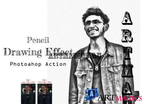 Pencil Drawing Effect PS Action - 14658617
