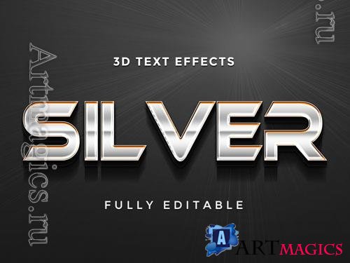 PSD silver creative editable text effect design