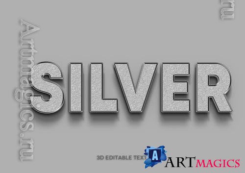 PSD luxury silver 3d text effect