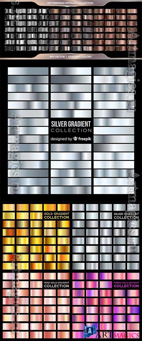 Gradient vector collection silver,bronze, gold, color