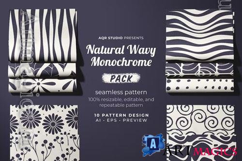 Natural Wavy Monochrome - Seamless Pattern