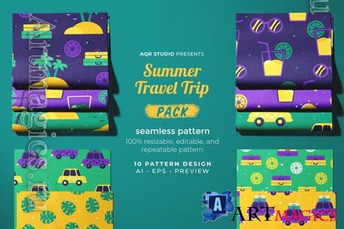 Summer Travel Trip - Seamless Pattern