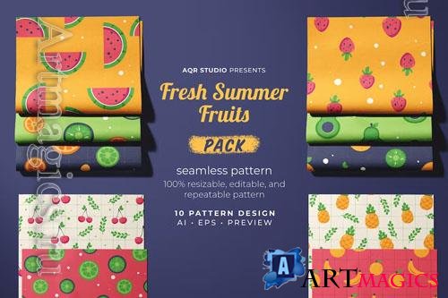 Fresh Summer Fruits - Seamless Pattern