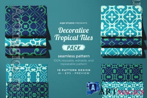 Decorative Tropical Tiles - Seamless Pattern