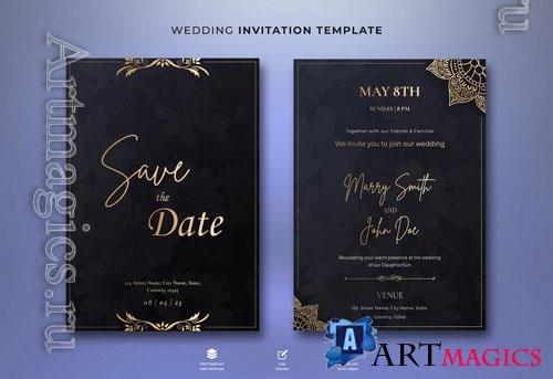 PSD elegant beautiful wedding poster template