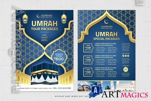 Modern elegant islamic umrah hajj arabic pattern themed template in psd