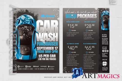 Car wash fundraiser flyer template in psd