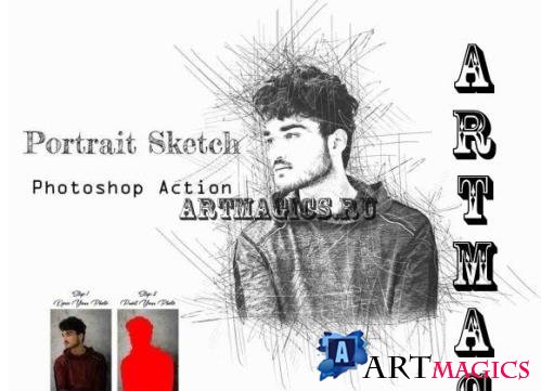 Portrait Sketch Photoshop Action - 15414352