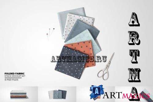 Folded Fabric Stack Mockup Set - 15944335