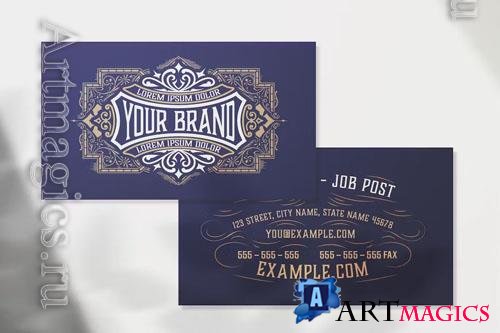 Vintage Business Card Layout with Ornaments vol 3