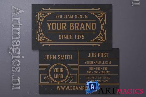 Vintage Business Card Layout with Ornaments vol 2