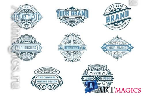Pack of 8 logos and badges vol 4