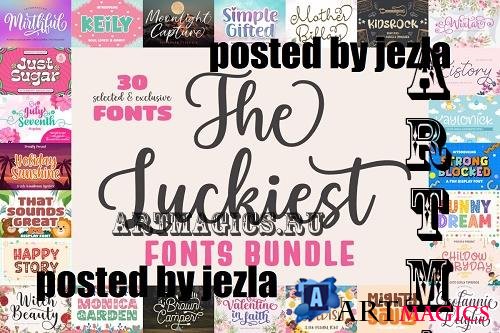 The Luckiest Fonts Bundle - 30 Premium Fonts
